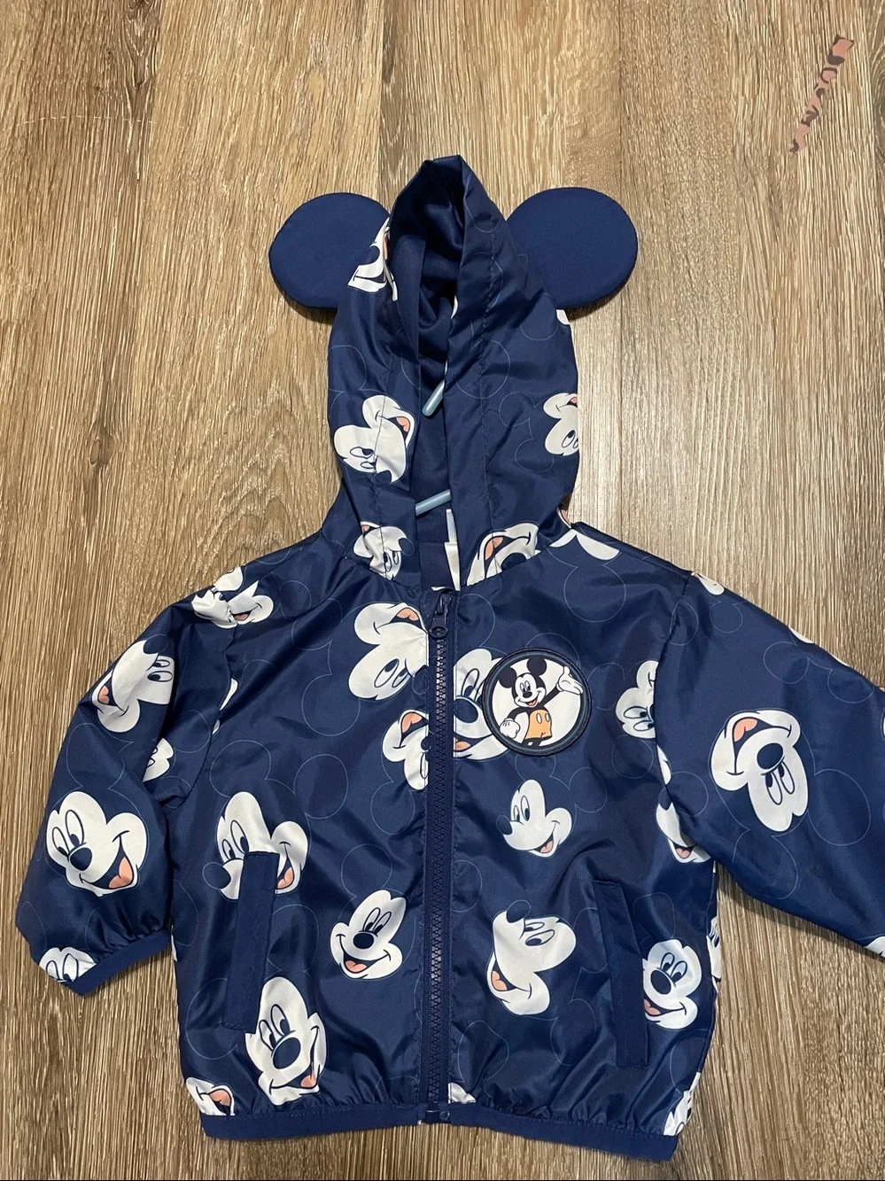 Disney Navy Blue Mickey Face Hoodie Jacket 12 Month Boy